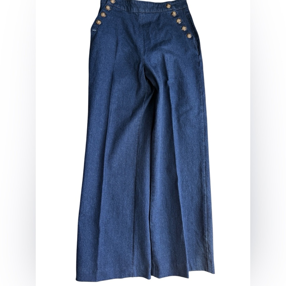 Sezane Blue Wide Leg Pants